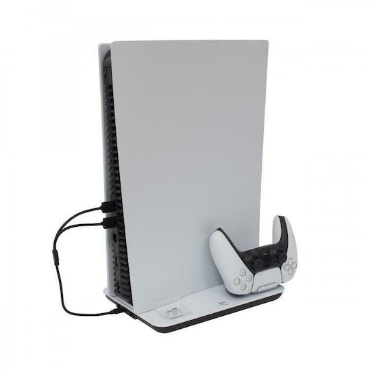 White Shark Cooling Pad + 2 Charging Dock Βάση για 1 χειριστήριο PS5 Λευκή PS5-05102