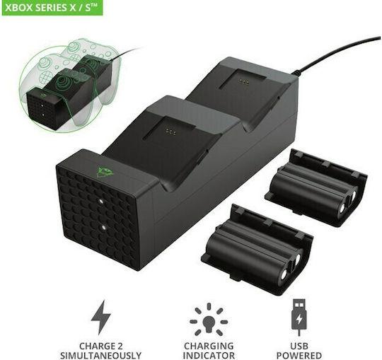Trust GXT 250 Βάση Φόρτισης για 2 χειριστήρια Xbox Series X/S Μαύρη 24177