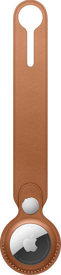 Apple Leather Loop Keychain Cazul Keychain Piele pentru AirTag Saddle Brown