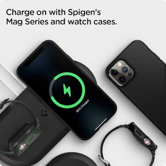 Spigen MagFit Duo Βάση Φόρτισης MagSafe σε Μαύρο χρώμα