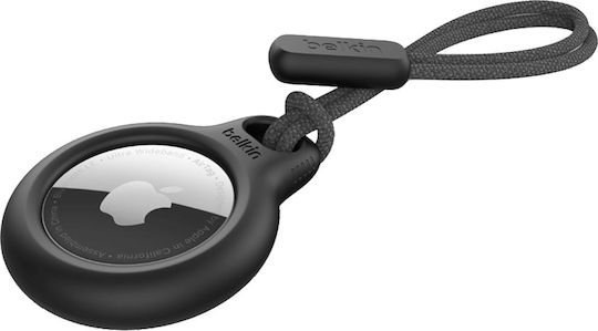 Belkin Secure Holder with Strap Θήκη Μπρελόκ Σιλικόνης για AirTag σε Μαύρο χρώμα