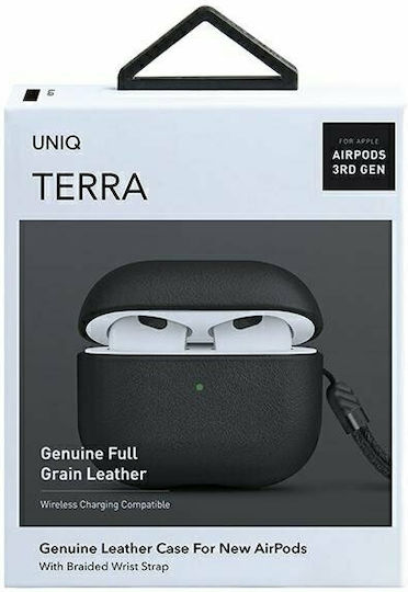 Uniq Terra Θήκη Δερμάτινη σε Μαύρο χρώμα για Apple AirPods 3