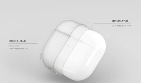 Uniq Glase Husă Din Silicon Cu Cârlig În Culoare Transparentă Pentru Apple AirPods 3