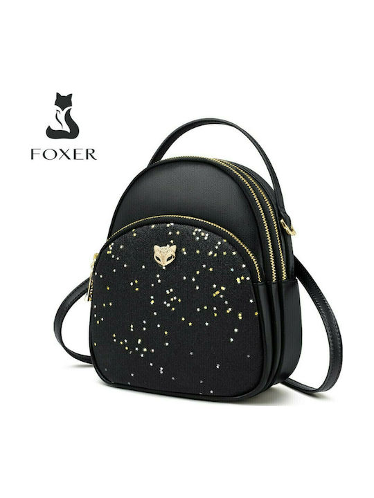Leder Damentasche Rucksack Schwarz