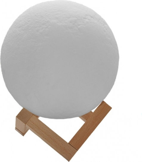 Ανάγλυφο Φωτιστικό Αφής Υγραντήρας 3D Moon Lamp LED Λευκό