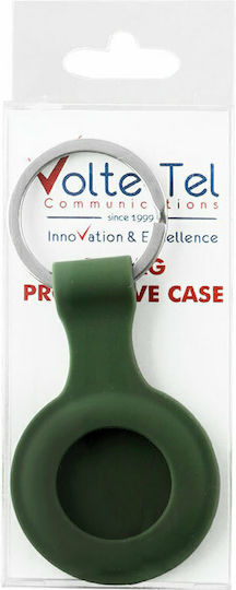 Volte-Tel Velvet Keychain Case Silicone for AirTag in Khaki color