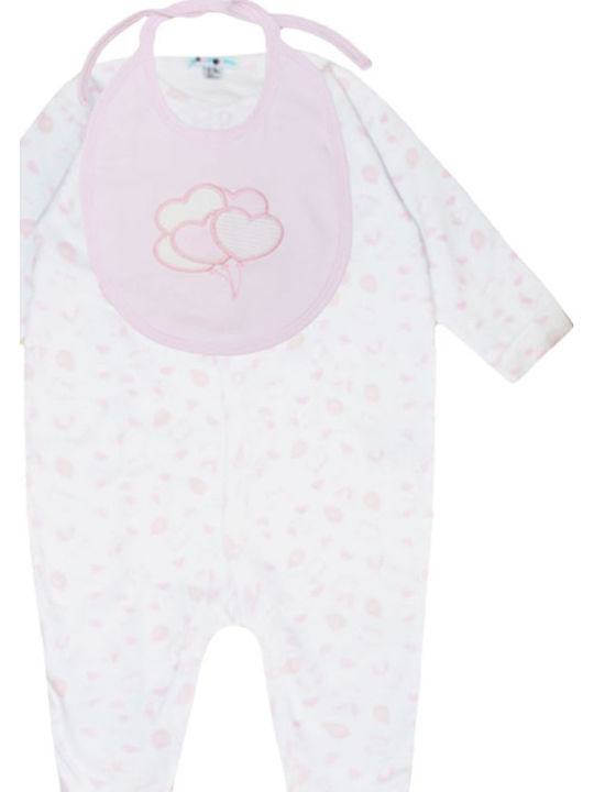 Energiers Set Babystrampler Langärmliges mit Mütze Rosa 5Stück