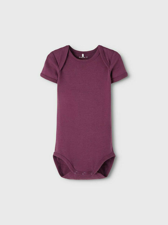 Name It Baby Bodysuit Underwear Set Short-Sleeved Purple