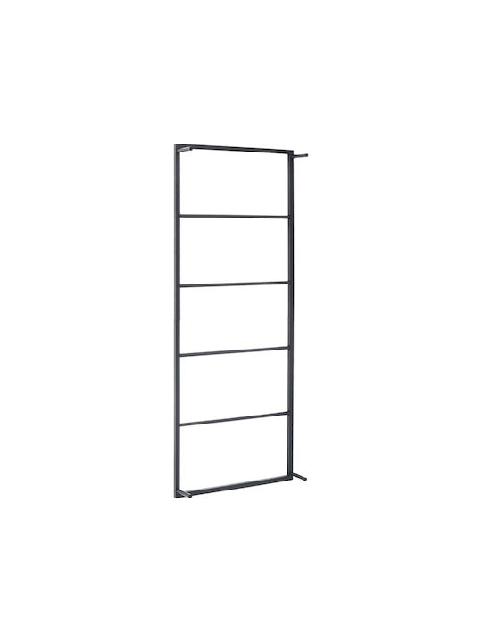 vidaXL Σκάλα Μπάνιου 6 Θέσεων Επιτοίχια ​115x115cm Μαύρη