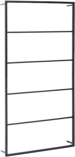 vidaXL Σκάλα Μπάνιου 6 Θέσεων Επιτοίχια ​60x116cm Μαύρη