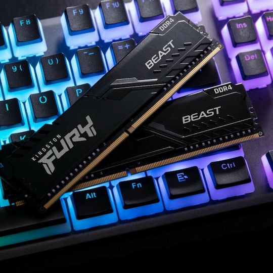 Kingston Fury Beast 128GB DDR4 RAM cu 4 module (4x32GB) și Viteză 3200 pentru Desktop