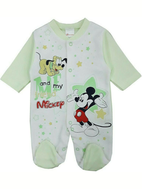 Beboulino Mickey New Friends Baby Bodysuit Set Long-Sleeved Green