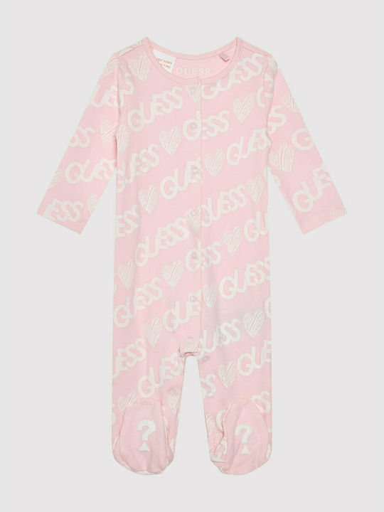 Guess Бебешко Боди Дълъг ръкав Розов