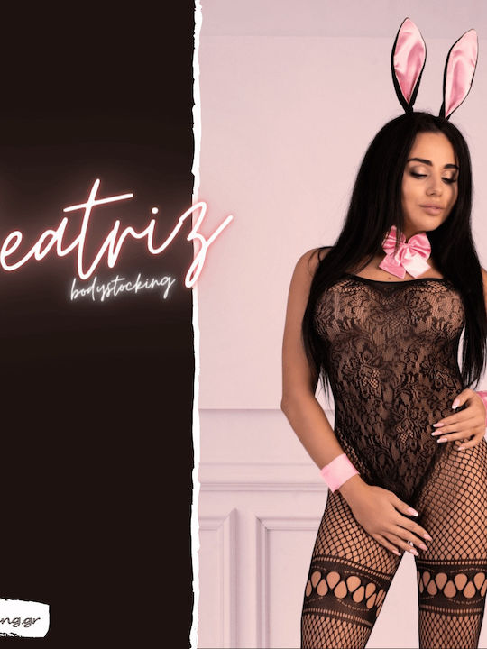 Beauty Night Esmeralda 700 Sexy Bodystockings with Open Crotch Black