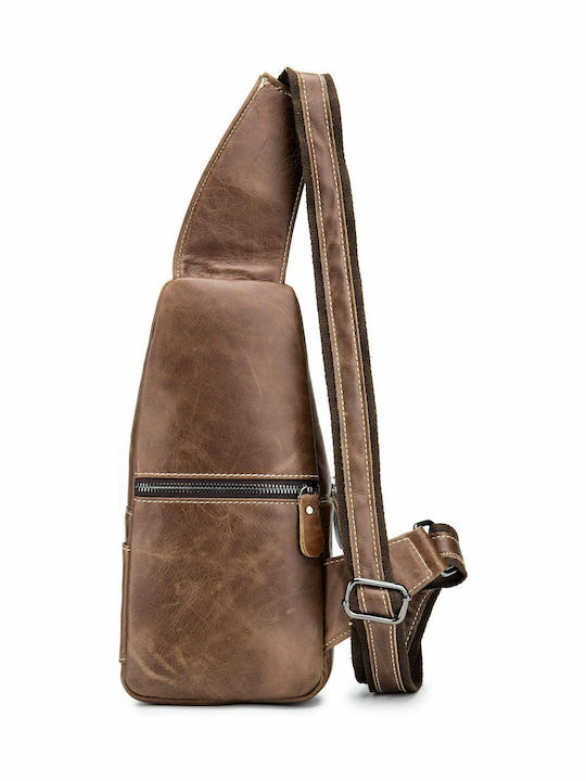 XB 130 Leather Men's Sling Bag Brown
