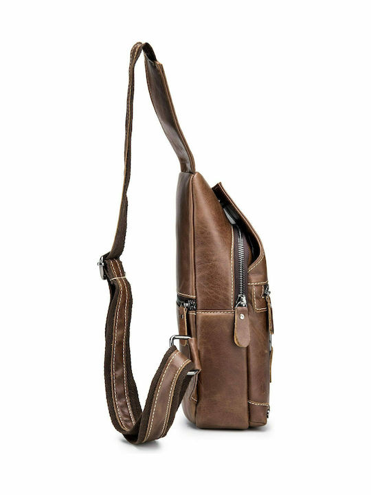 XB 130 Leather Men's Sling Bag Brown