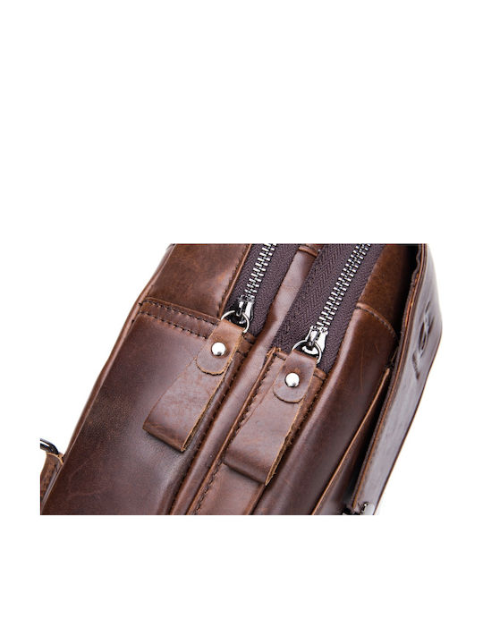 Leather Men's Bag Sling Dark Brown