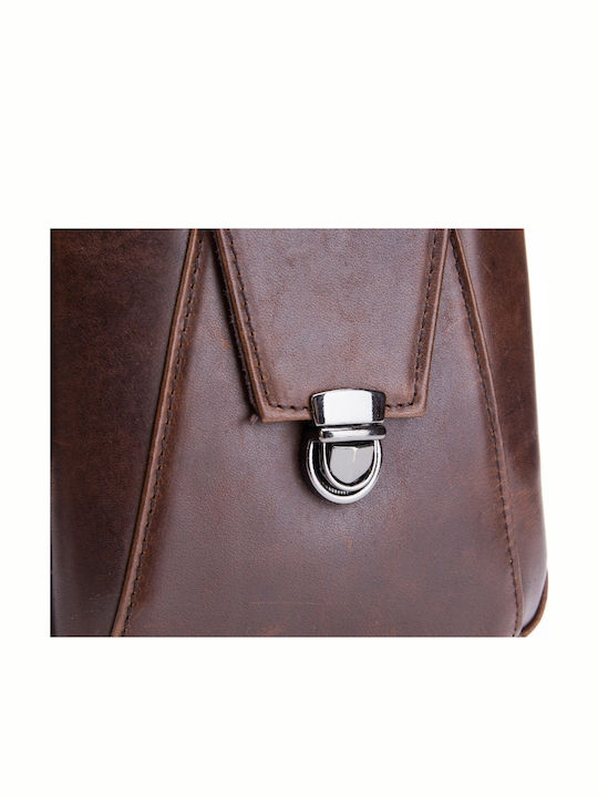Leather Men's Bag Sling Dark Brown