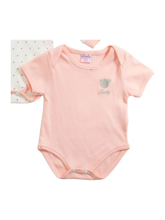 Funky Baby Bodysuit Underwear Set Long-Sleeved Pink