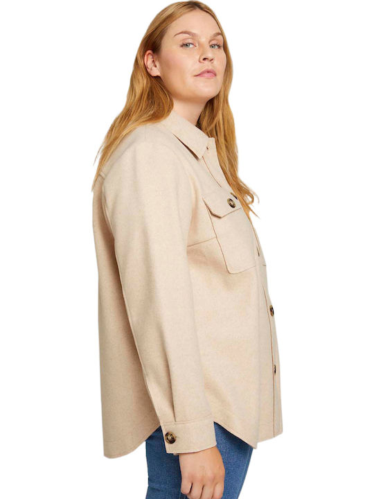 Γυναικείο Soft Camel Melange Overshirt