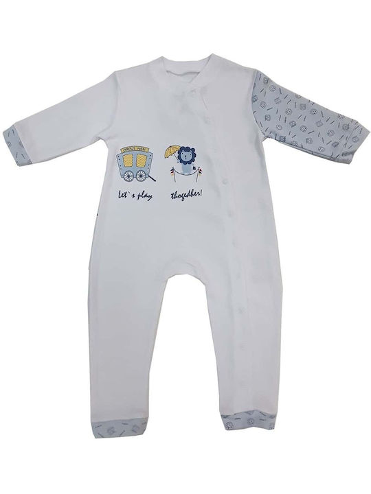 Beboulino Lion Baby Bodysuit Set Long-Sleeved White