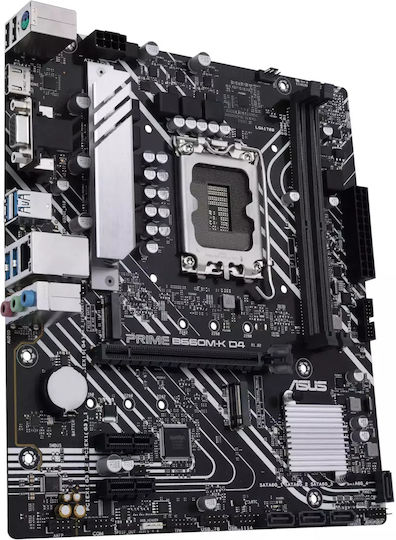 Asus Prime B660M-K D4 Motherboard Micro ATX with Intel 1700 Socket