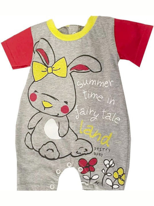 Pretty Baby Body pentru Bebeluși Mâneca scurta Fairytale Grey-Red