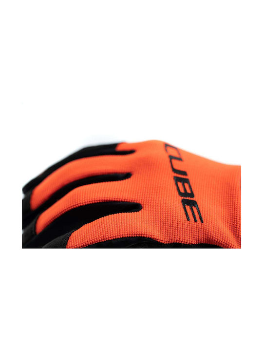 CUBE Performance Full Finger Cycling Gloves Kids Orange