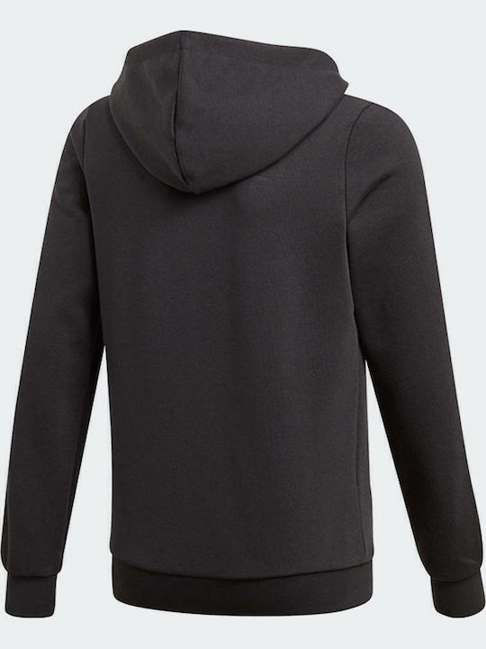 Athletic Kids Sweatshirt Cardigan Cotton with Hood Black Essentials 3-Stripes