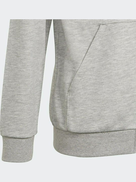 Kinder-Sweatshirt Strickjacke mit Kapuze und Taschen Grau Essentials