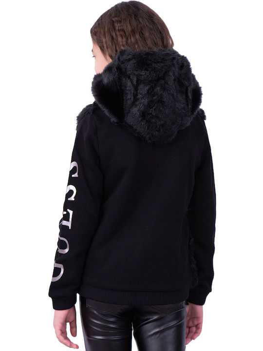 Kids Sweatshirt Cardigan with Hood Black Active