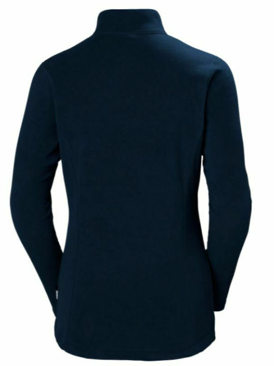 Daybreaker Winter Women's Fleece Blouse Hiking Long Sleeve with Zipper Navy Blue