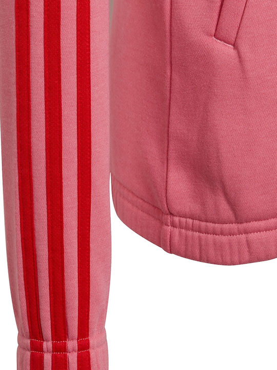 Sport Hanorac pentru copii De bumbac cu Glugă Roz Essentials 3-Stripes