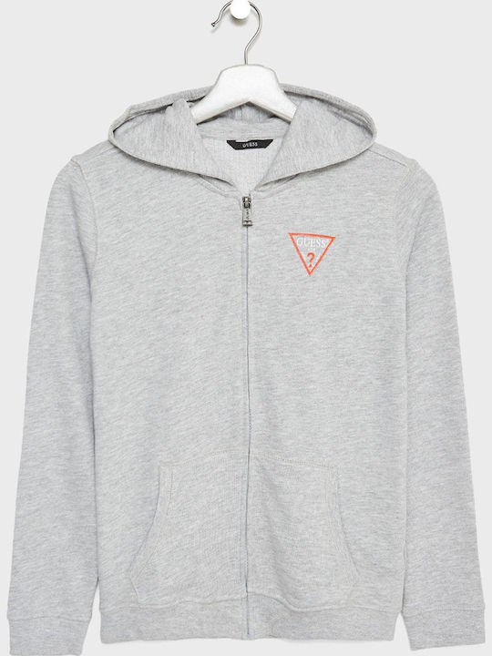 Παιδική Ζακέτα Φούτερ Fleece με Κουκούλα Γκρι Active