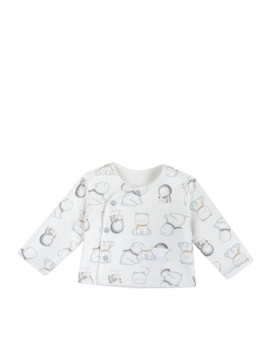 Chicco Girls Fleece Sweatshirt 09699 with Buttons White