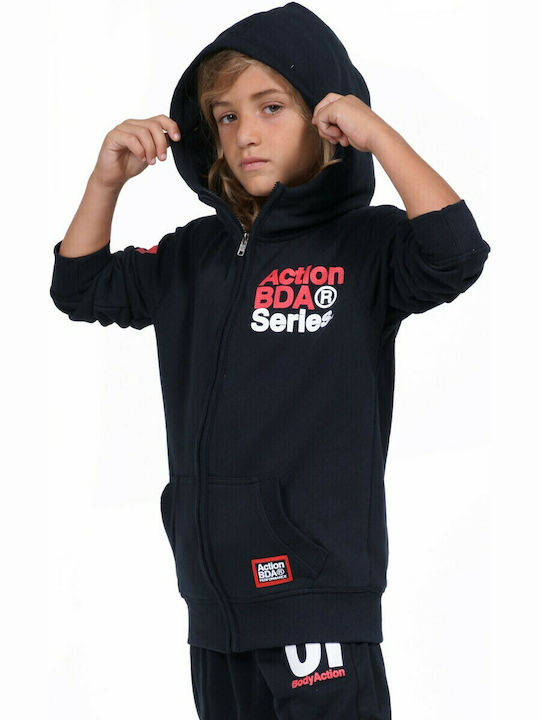Kinder-Sweatshirts & Hoodies Strickjacken mit Kapuze und Taschen Schwarz