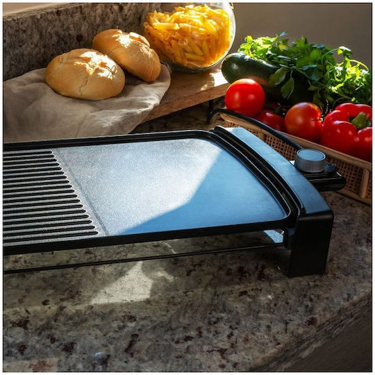 Cecotec Tasty & Grill 2500 Επιτραπέζια Ηλεκτρική Ψησταριά Αλουμινίου Λείας και Αυλακωτής Πλάκας 2150W με Ρυθμιζόμενο Θερμοστάτη 45x25εκ.