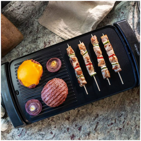 Cecotec Tasty & Grill 2500 Επιτραπέζια Ηλεκτρική Ψησταριά Αλουμινίου Λείας και Αυλακωτής Πλάκας 2150W με Ρυθμιζόμενο Θερμοστάτη 45x25εκ.