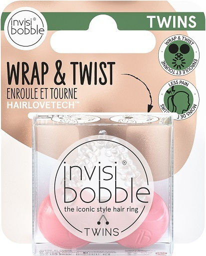 Invisibobble Twins Adjustable Hair Tie Спирален Гумен Ластик За Коса Розов