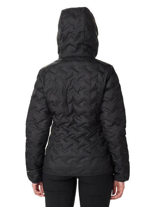 Columbia Delta Ridge Down Women's Short Puffer Jacket for Winter with Hood Black