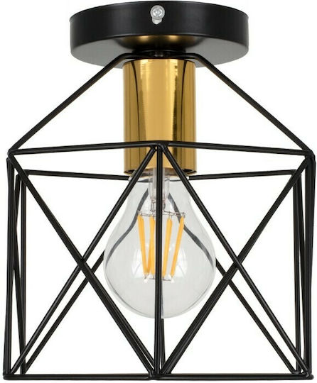 GloboStar Tron Ceiling Mount Light 18cm Black with Socket E27