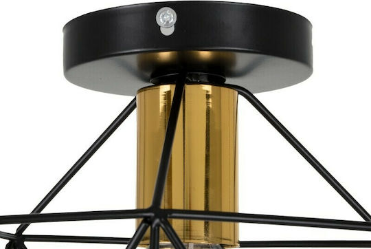 GloboStar Tron Ceiling Mount Light 18cm Black with Socket E27