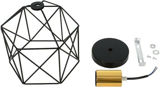 GloboStar Tron Ceiling Mount Light 18cm Black with Socket E27