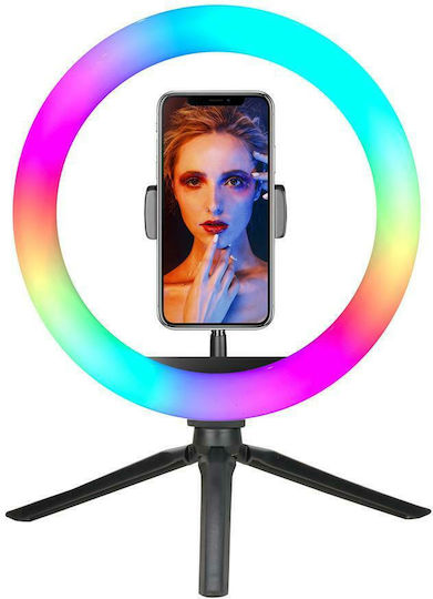 XO BGD007/MJ26 RGB Ring Light 26cm 3200 - 6500K with Desktop Tripod and Mobile Phone Holder