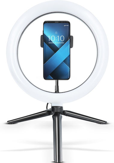 Ringlicht 25cm 2700 - 7000K mit Schreibtisch Stativ und Handyhalter