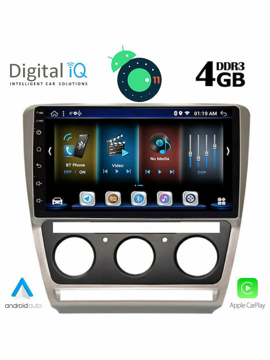 Digital IQ Sistem Audio Auto pentru Skoda Octavia 2005-2012 cu Clima (Bluetooth/USB/AUX/WiFi/GPS/Apple-Carplay/Partitură) cu Ecran Tactil 10.1" DIQ_BXD_6595