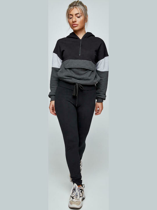 Training Γυναικείο Μακρύ Κολάν Ψηλόμεσο με Fleece Επένδυση Μαύρο
