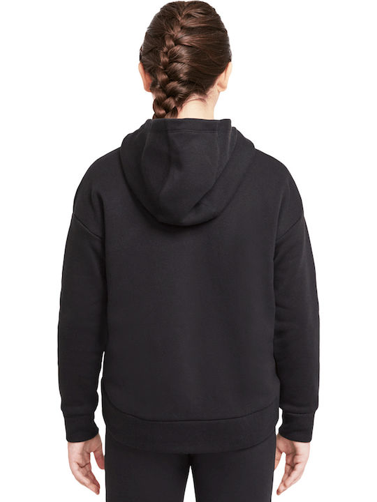 Athletic Kids Cardigan Cotton with Hood Black Sportswear Club