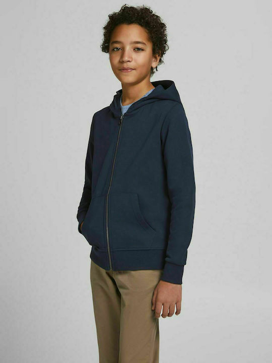 Jack & Jones Boys Hooded Sweatshirt with Zipper Navy Blue -Navy Blazer