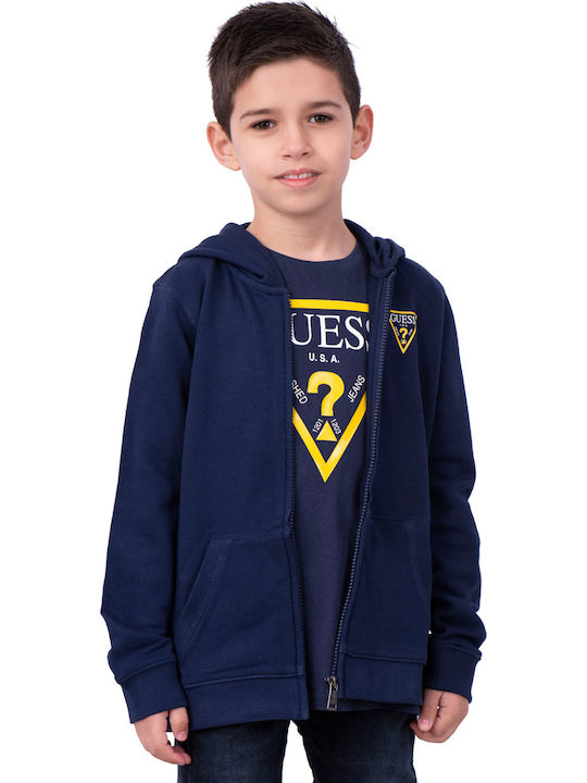 Kids Sweatshirt Cardigan with Hood Navy Blue Active